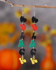 Juneteenth Love BLACK Stitching Tassel Earrings