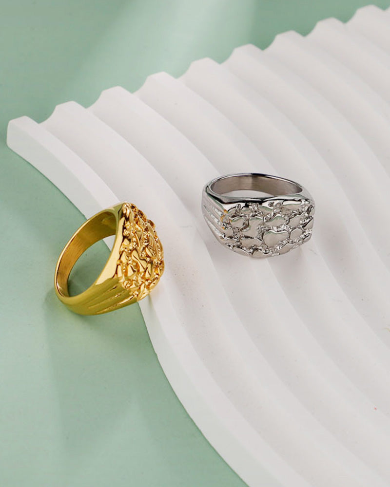 Women's Popular Gold Nugget Rings