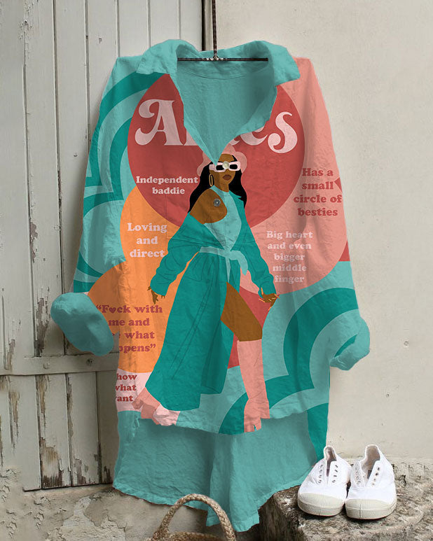 Aries Girly Season Irregular Leisure Tunic