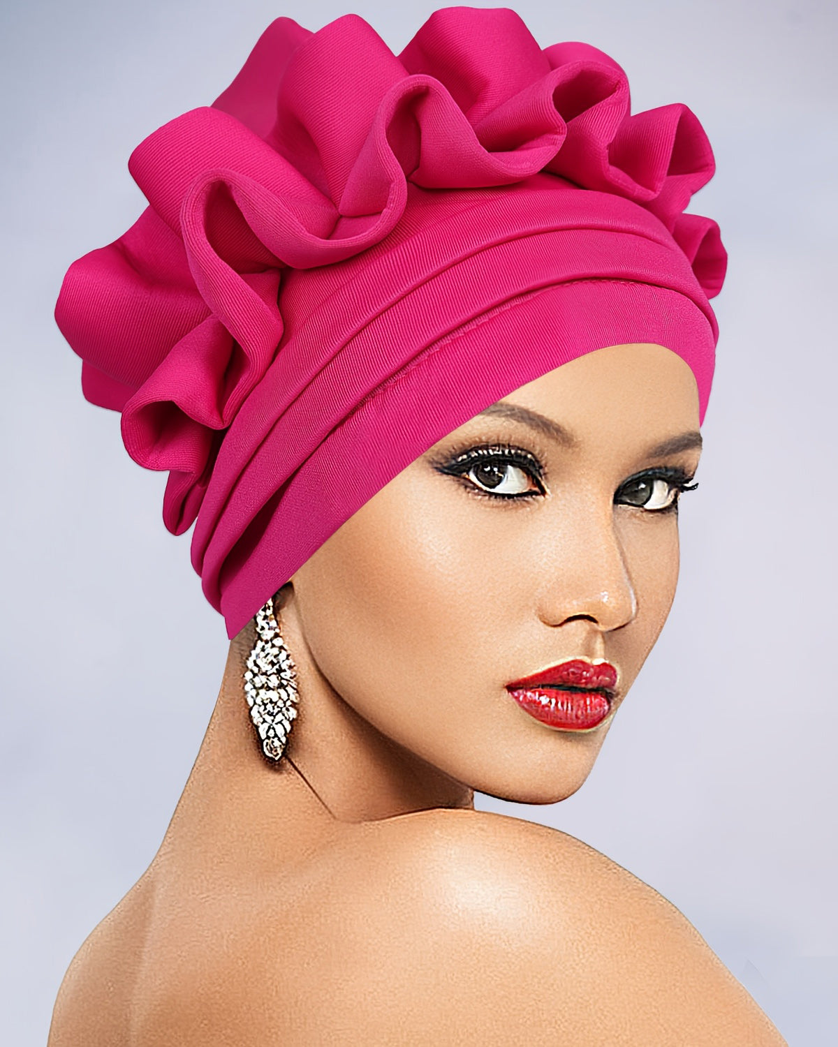 Women'S Turbans Made of with Continuous Pleats in African Style