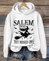 Women's Funny Halloween Witch Salem 1692 You Missed One Casual Hoodie