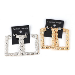 Small Rectangular Bamboo Earrings