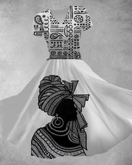V Neck Traditional African Art Print Casual Maxi Dress