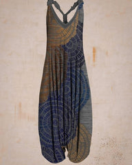 Ethnic Print Loose Jumpsuit