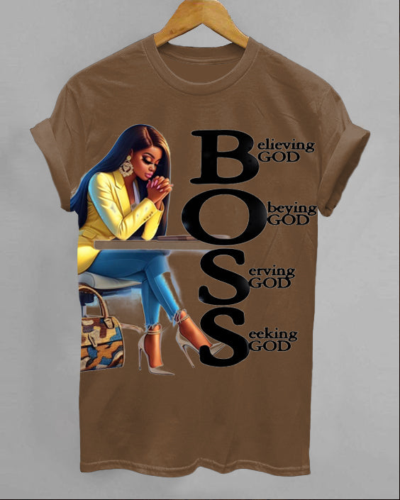 Believing God Crew Neck Short Sleeve Cotton T-Shirt