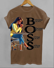 Believing God Crew Neck Short Sleeve Cotton T-Shirt