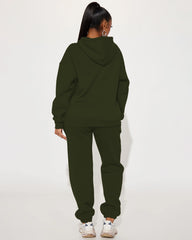 Strong Than The Storm Long Sleeve Hoodie Two Pieces Set