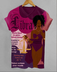 Libra Girly Season Unisex V-neck Short Sleeve Tshirt