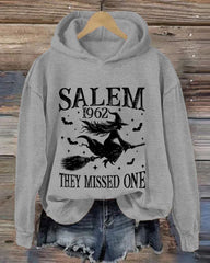 Women's Funny Halloween Witch Salem 1692 You Missed One Casual Hoodie
