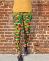 African Kente Print Women Leggings
