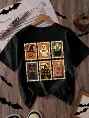 Trick Or Treat Halloween Cotton Crew Neck Short Sleeve T-shirt