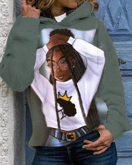 Black Girl Winter Mornings Casual Hoodie