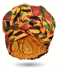 Satin-Lined African Print Headscarf Hat