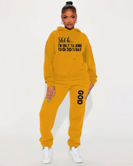 Shhh I'm Only Talking to God Hoodie Two Pieces Set