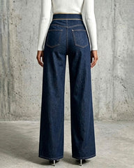 Exquisite And Elegant Jeans With Gold Piping
