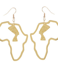 Egyptian Queen African Map Earrings
