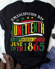 Juneteenth Black Printed Round Neck Color Contrast Ladies T-Shirt