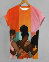 Brown Women Side By Side Unisex Short Sleeve Tshirt