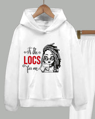 It's The LOCS for Me Long Sleeve Hoodie Two Pieces Set