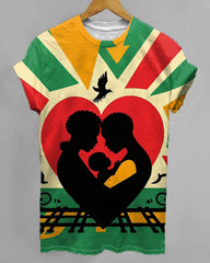 Juneteenth Black Heart Print T-Shirt