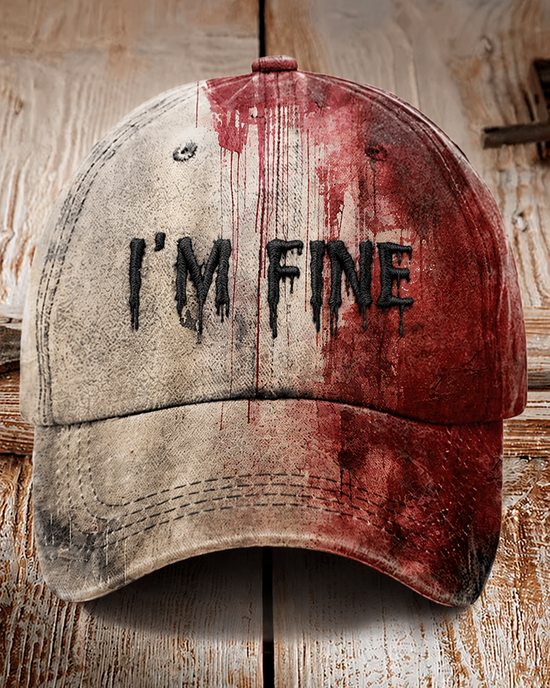 Unisex 'I'm Fine Bloody Halloween' Printed Hat