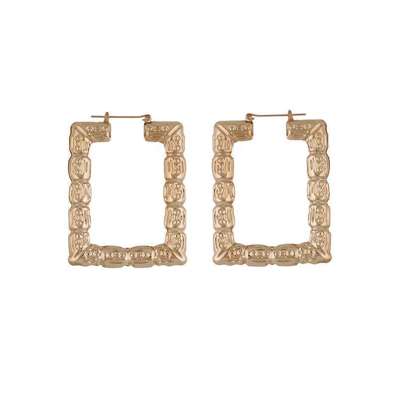 Small Rectangular Bamboo Earrings