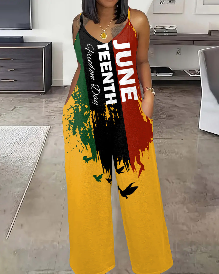Juneteenth Graffiti Print Jumpsuit