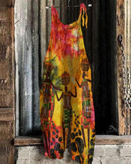 Exotic Cartoon Printed Women's Jumpsuit