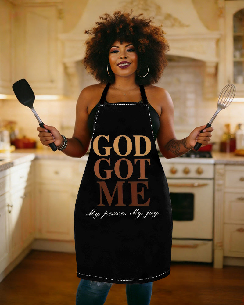 God Got Me Adjustable Apron,Sleeveless Kitchen Cover-Up, Chef'S Work Uniform for Cooking